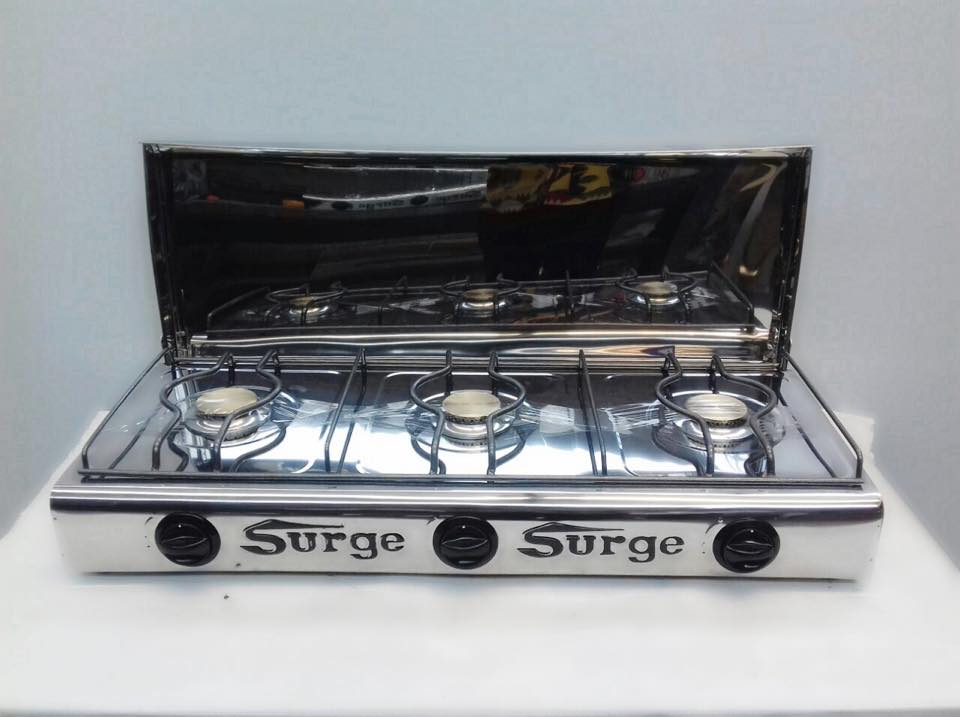 COCINA GAS ACERO 3 Hornillas Con Tapa - SURGE2
