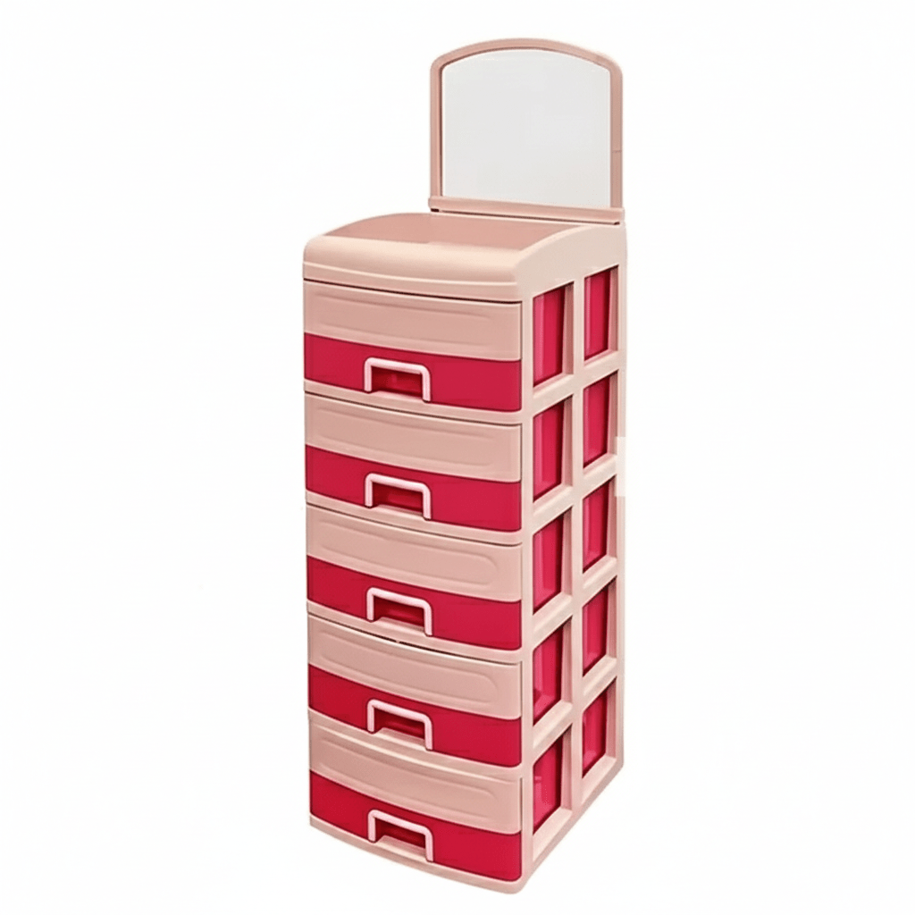 COMODA GIGANTE 6 Pisos TOCADOR Con ESPEJO + Set SMART Box # 81