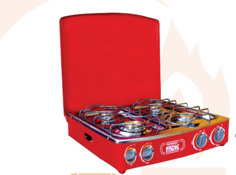 COCINA a GAS 4 hornillas MESA AURORA tablero ACERO tapa COLORES - FADIC1