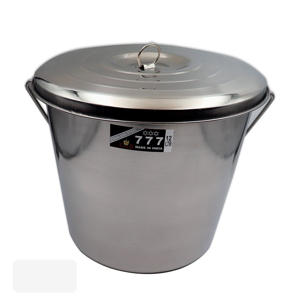 BALDE ACERO INOX CON TAPA  - VINOD2