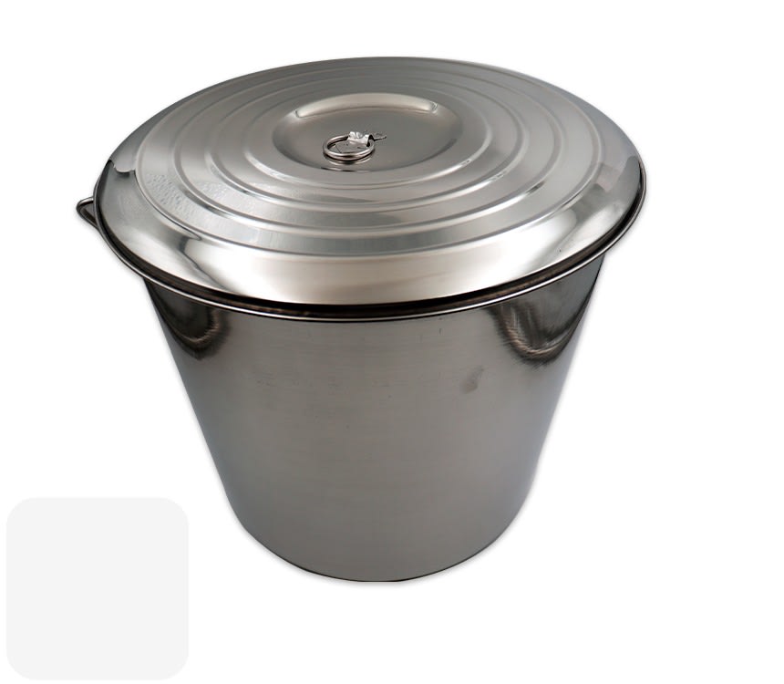 BALDE ACERO INOX CON TAPA  - VINOD1