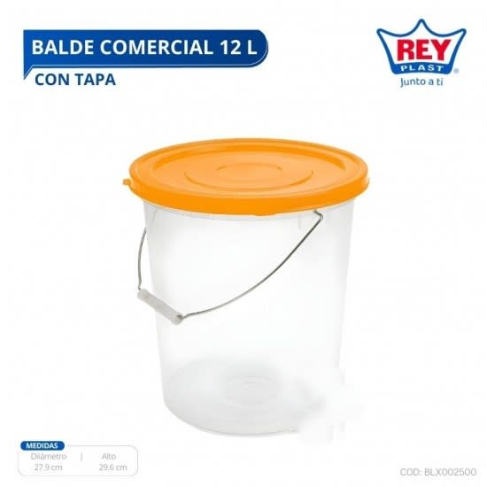 BALDE PLASTICO COMERCIAL CON TAPA Y CAÑO - REY1