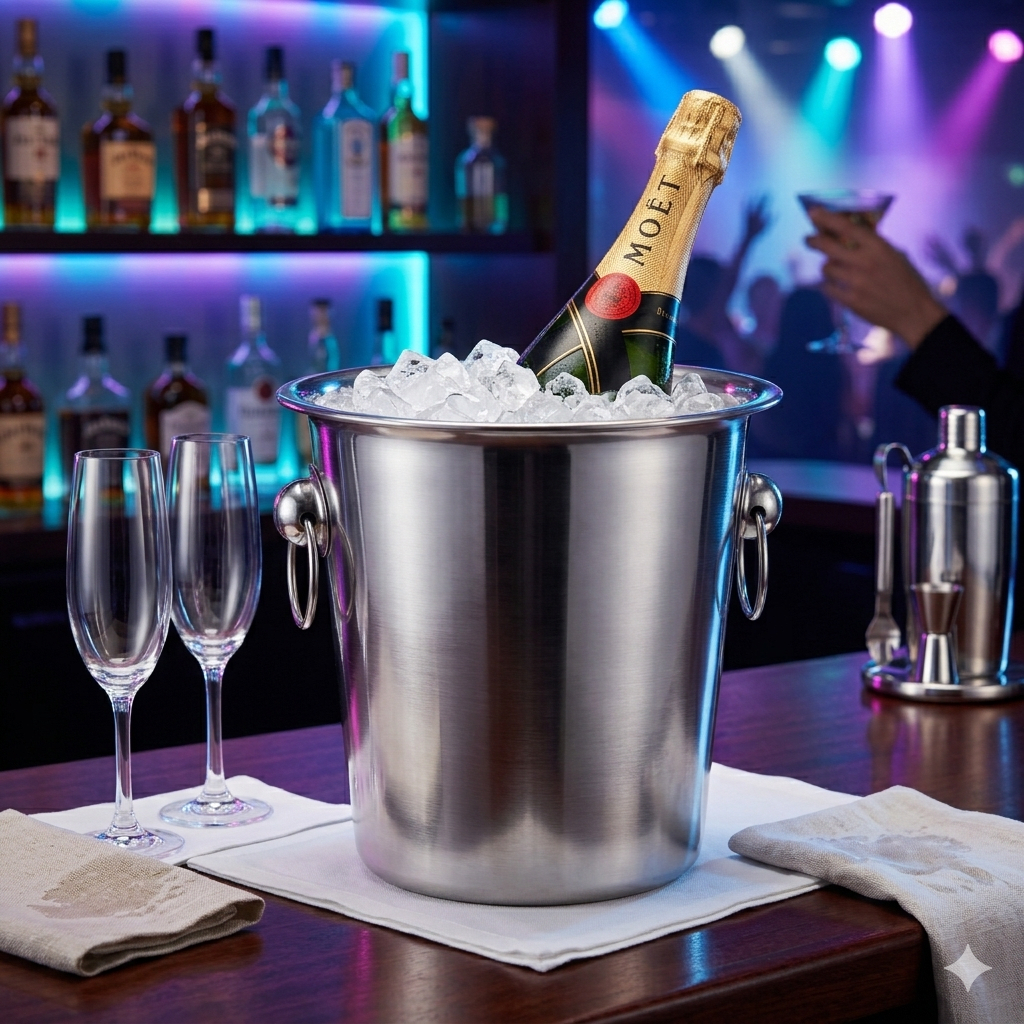 BALDE Para CHAMPAGNE Tulipan 22x21.5 Cm ACERO1