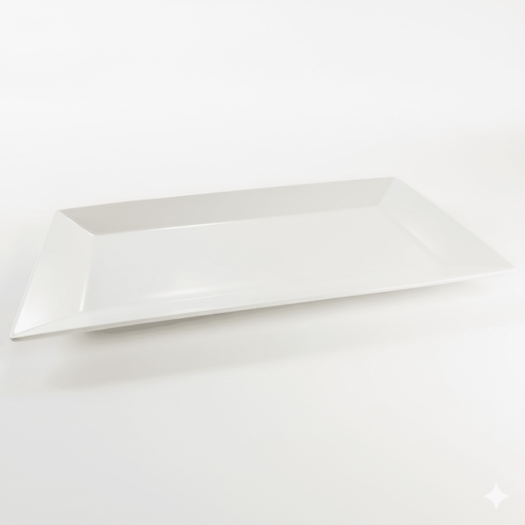 BANDEJA de LOZA Rectangular 49x34.5 Blanca IMPERIAL - 54721