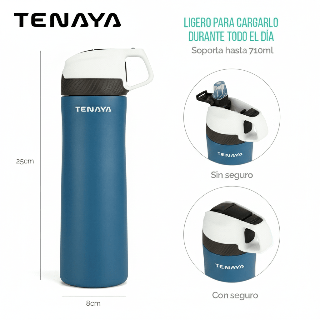 BOTELLA De Acero NADEE 550 ml Azul Marino - Beige - TENAYA3