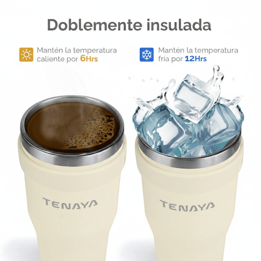 BOTELLA De Acero NADEE 550 ml Azul Marino - Beige - TENAYA5