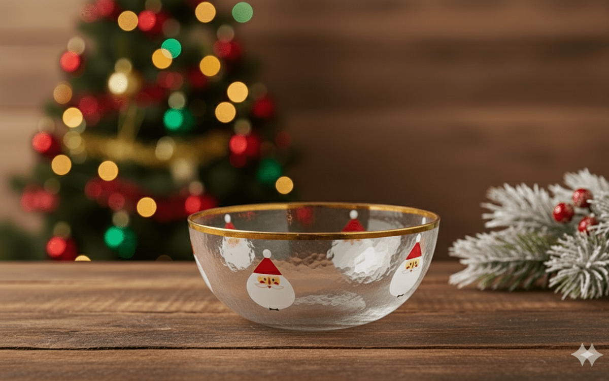 BOWL NAVIDEÑO DE VIDRIO (038) - XMAS1