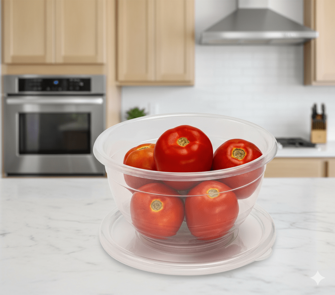 BOWL Plastico GRANDE Con Tapa - M&R1