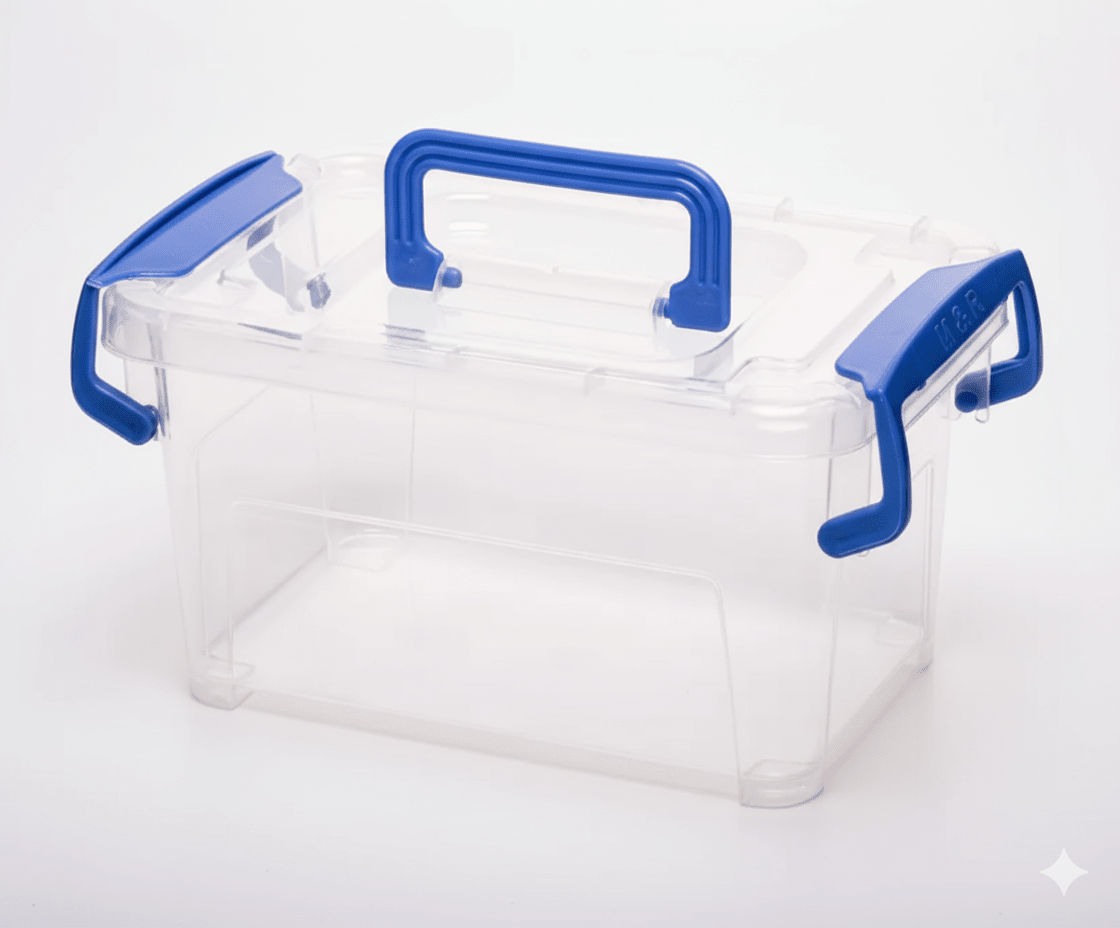 CAJA Plastica Con Tapa y Broche - M&R1