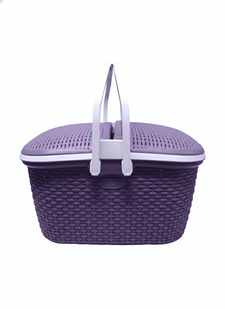 CANASTA TAVARUA Modelo RATAN Doble Tapa - REY2