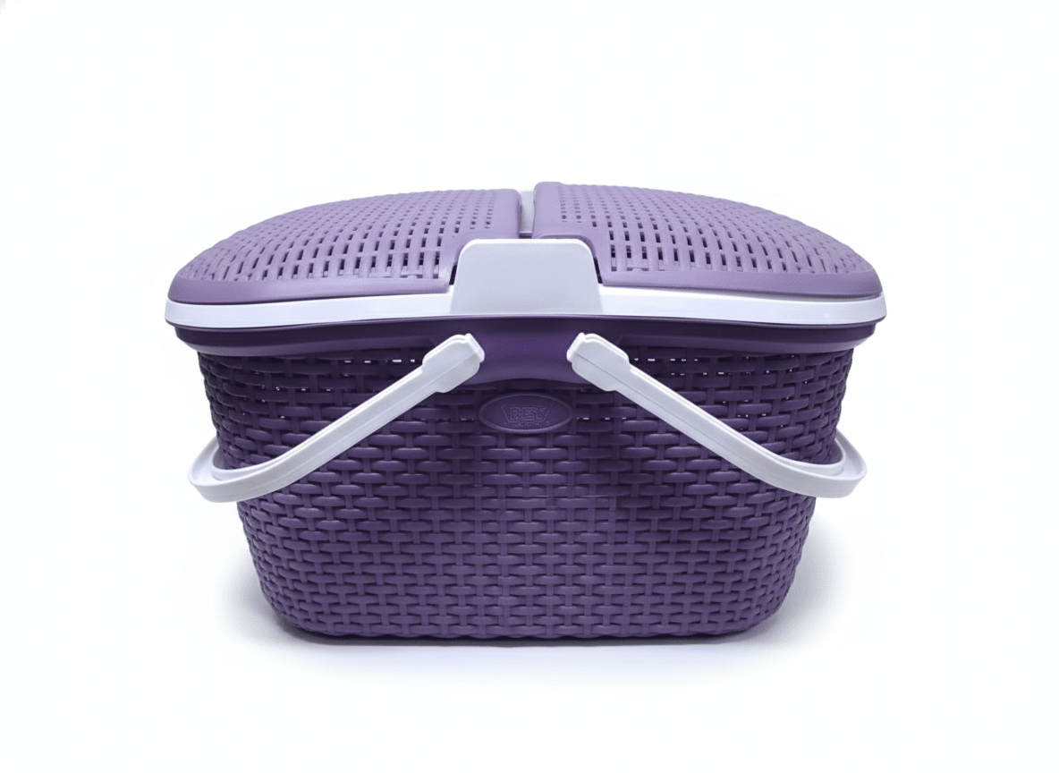 CANASTA TAVARUA Modelo RATAN Doble Tapa - REY1