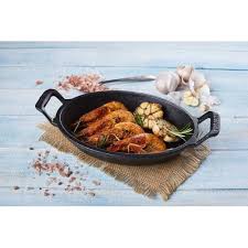 CAZUELA OVALADA DE HIERRO FUNDIDO PRECURADA 21X15CM - VICTORIA2