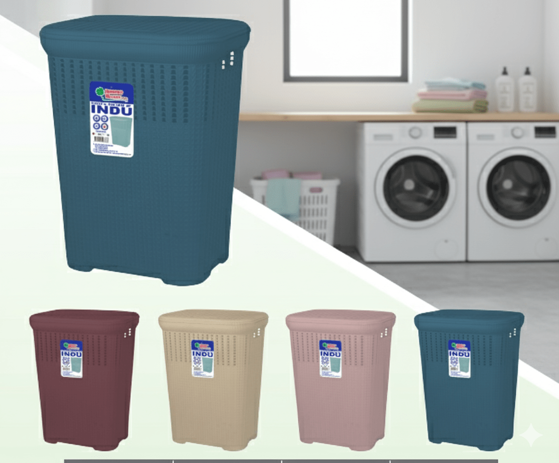 CESTA de ROPA RATAN modelo INDU colores - HERCUPLAST1