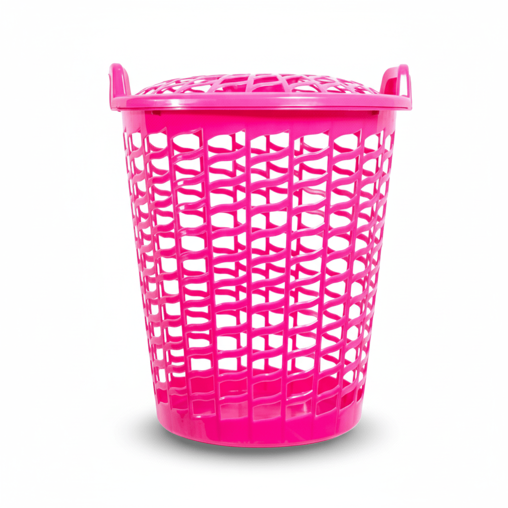 CESTO PLASTICO ANGELITA CON ASA Y TAPA COLORES1