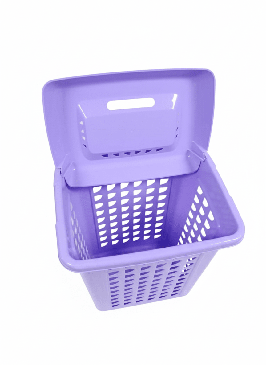 CESTO Plastico De Ropa RECTANGULAR Con Tapa - REY3