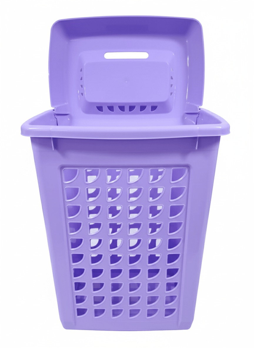 CESTO Plastico De Ropa RECTANGULAR Con Tapa - REY2