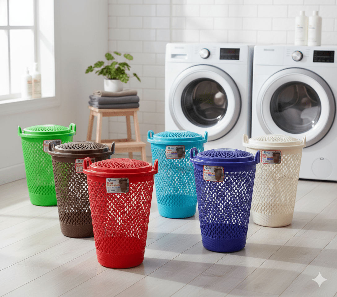 CESTO PLASTICO SAN GABRIEL CON ASA Y TAPA COLORES3