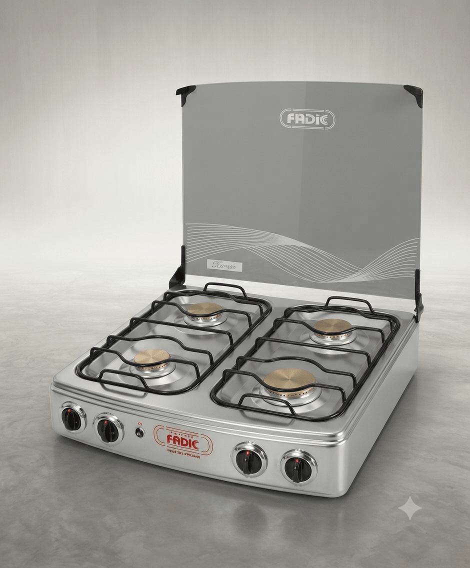 COCINA a GAS 4 Hornillas De MESA Total Acero 