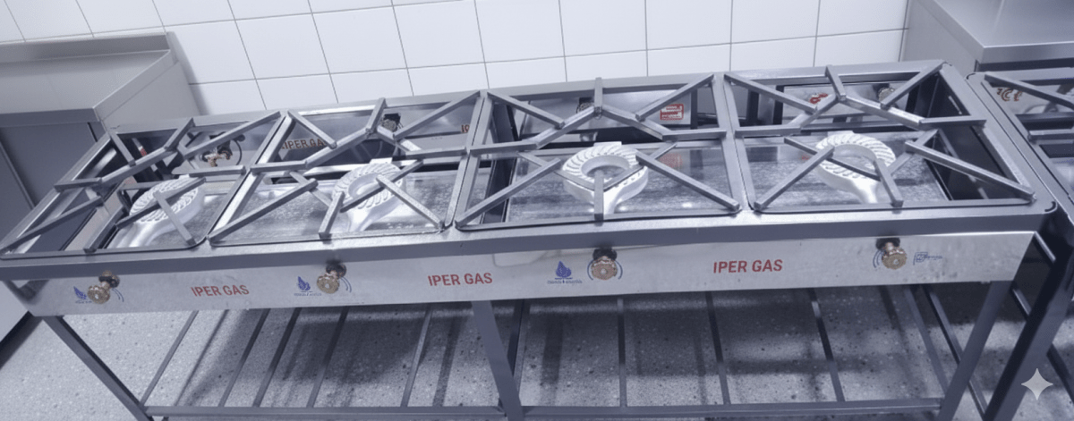 COCINA SEMI-IND 04 Hornillas PIE Desmontable Frotal Acero Quemador Aluminio 5/8 - IPERGAS1
