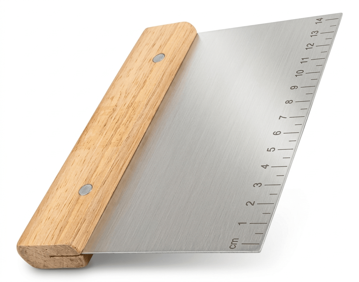 CORTADOR De Masa Acero Enumerado Mango Madera 15.5 Cm1