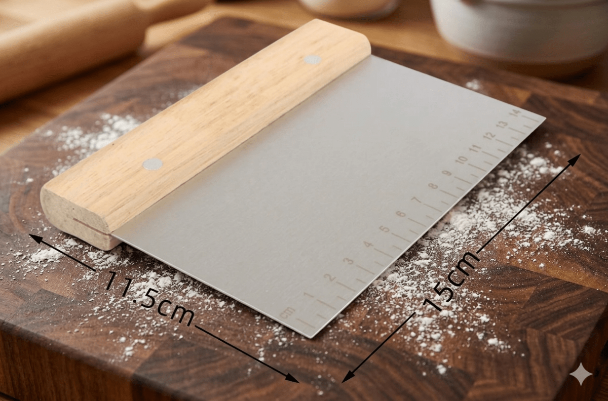 CORTADOR De Masa Acero Enumerado Mango Madera 15.5 Cm2