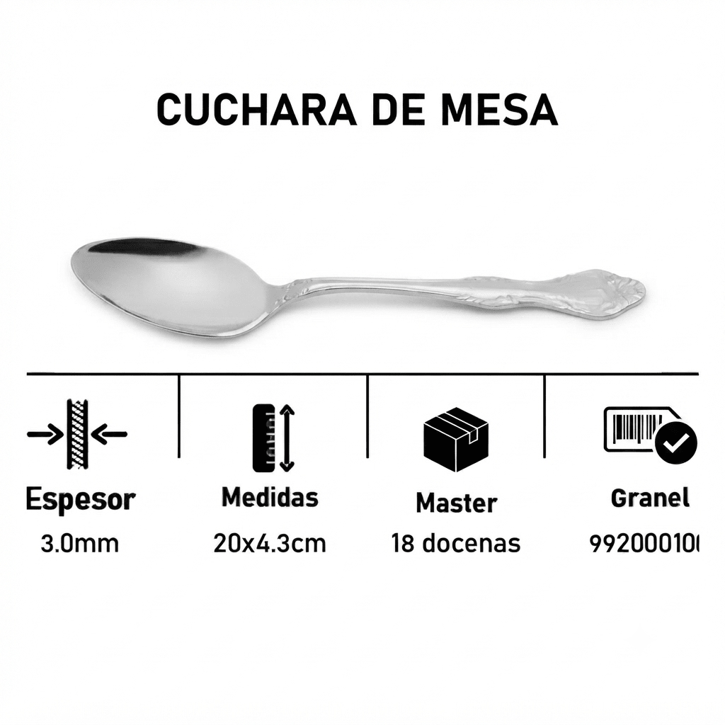 CUCHARA De MESA Modelo 200 MEDALLON 200/01 - FACUSA2