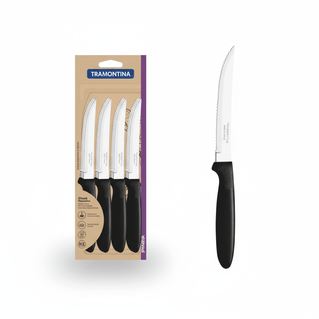 CUCHILLO Asado Sierra IPANEMA Negro - TRAMONTINA1