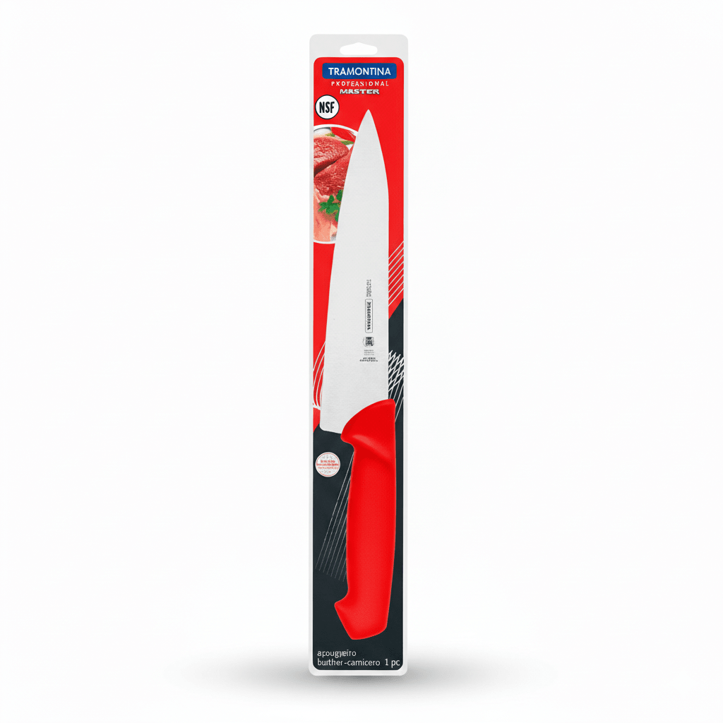 CUCHILLO Carnicero PROFESIONAL Mango ROJO TRAMONTINA1