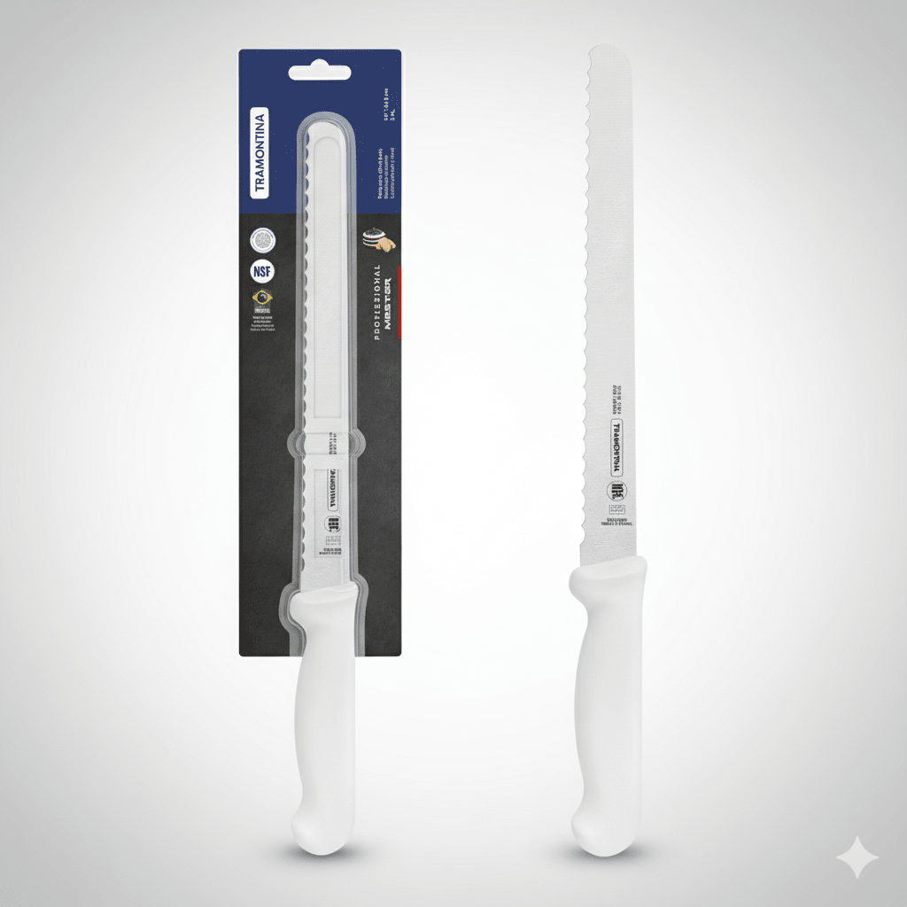 CUCHILLO JAMON / PAN Mango Blanco - TRAMONTINA1