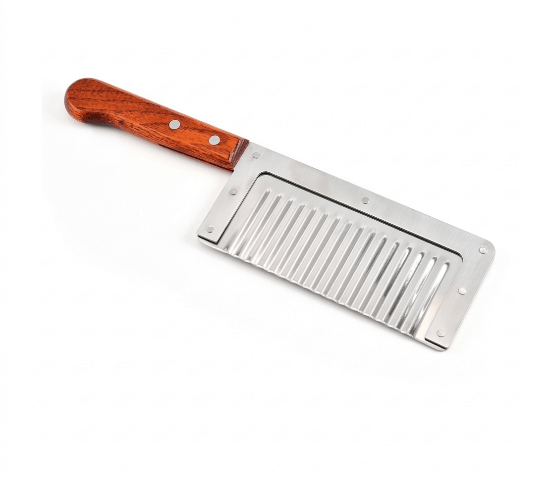 CUCHILLO ONDULADO Para PAPA Mango Madera1