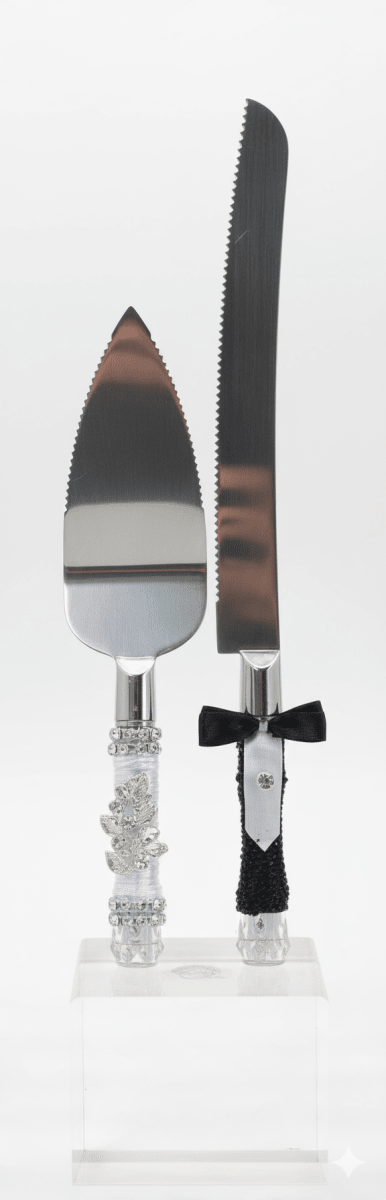 SET De TORTA x 2 Piezas CUCHILLO + ESPATULA Decorado Matrimonio1