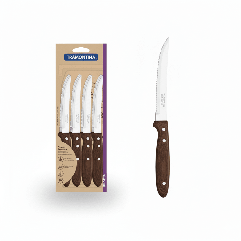 CUCHILLO ASADO Sierra Mango Madera - TRAMONTINA1
