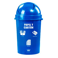 PAPELERA MAGALY # 20 con tapa COLORES y LOGO ECOLOGICO - REY1