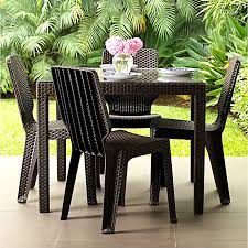 MESA TAVARUA 95 x 95  MODELO RATAN CON VIDRIO TEMPLADO - REY2