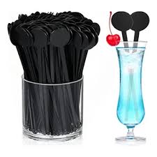 REMOVEDOR De COCKTAIL Plastico Modelos Varios x 100 Negro y Transp. y Colores1