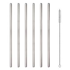 SET x 6 CAÑITAS Rectas y Curvas de ACERO con CEPILLO2