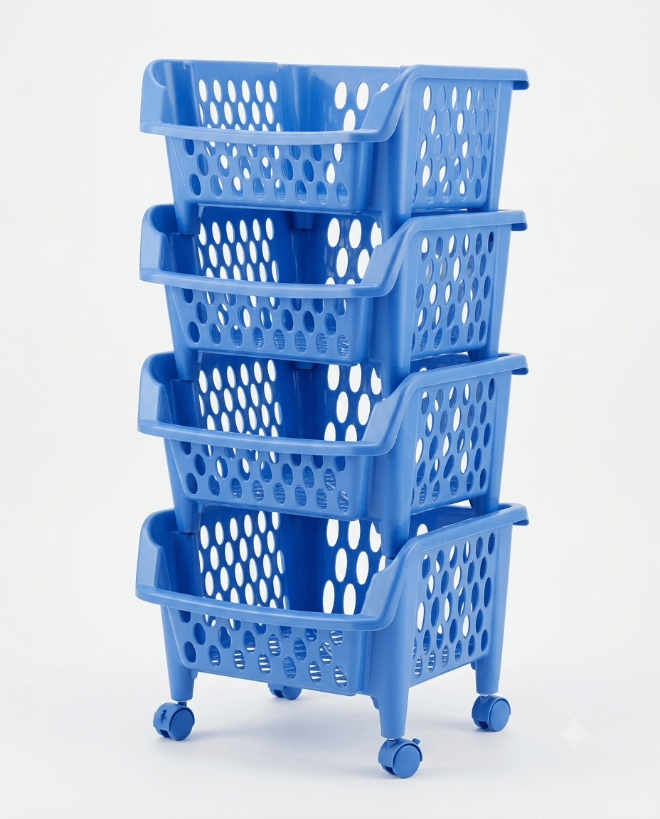 DESPENSERO Plastico REAL Grande 4 Niveles Con Ruedas y Bandeja1