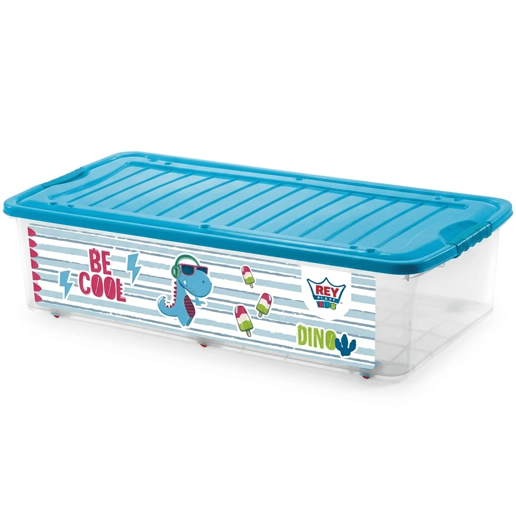 CAJA Plastica Movil SUPREMA # 120 DECORADA Niño y Niña Con Tapa2