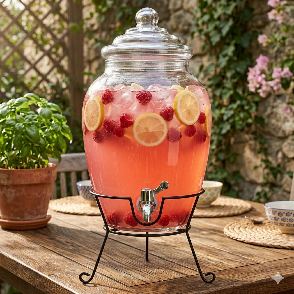 DISPENSADOR de Vidrio 11 lt Con SOPORTE Metal2