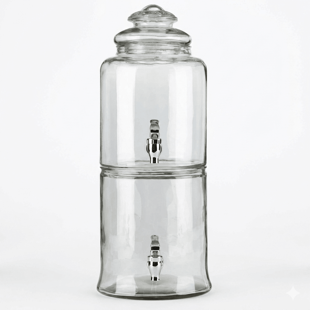 DISPENSADOR de Vidrio DOBLE DUET 5.61 lt Total 11.23 lt Con CAÑO1