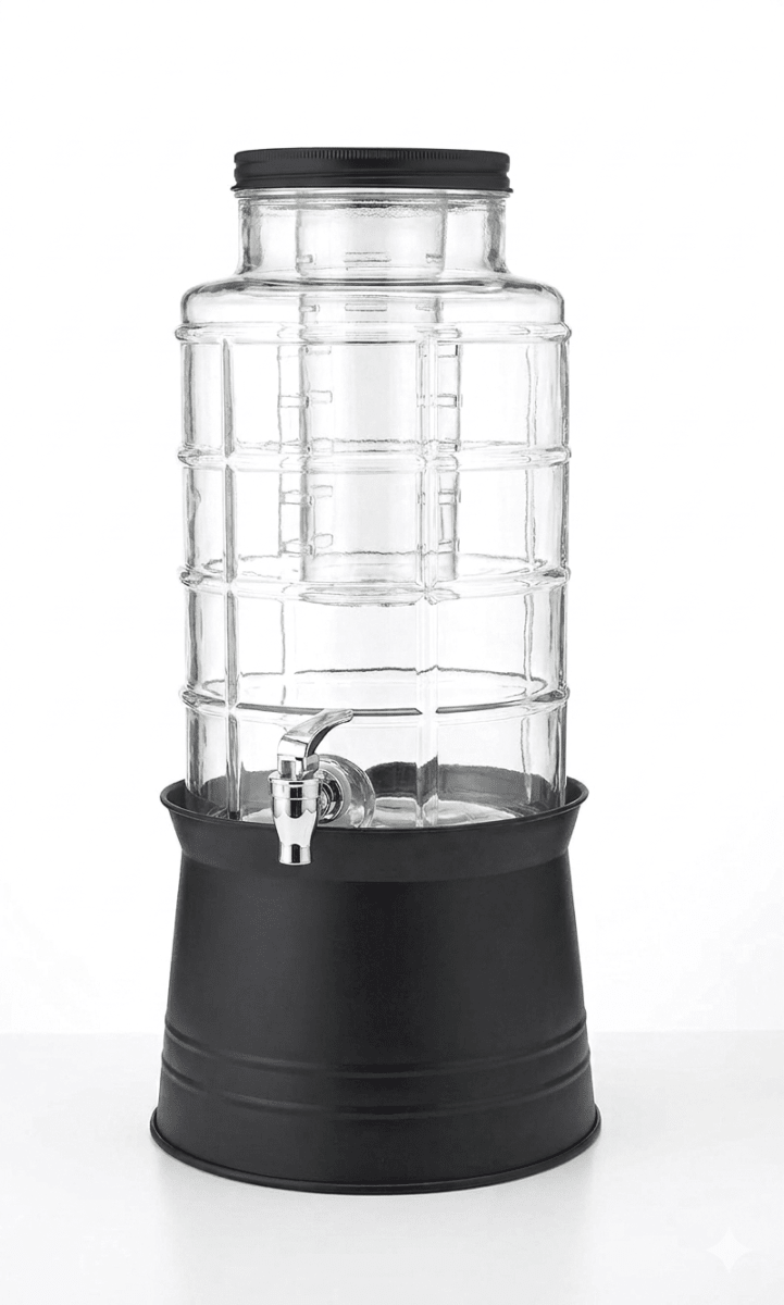 DISPENSADOR Vidrio Modelo BIG WINDOW 2.4 galones 9 lt CON INFUSOR y BASE1