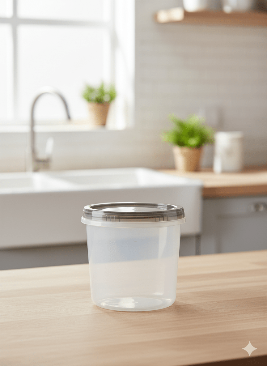 TAPER Plastico REDONDO ECO 1LT Con Tapa Rosca - M&R1