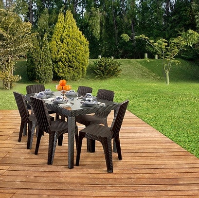 MESA TAVARUA 145 x 85  MODELO RATAN CON VIDRIO TEMPLADO2