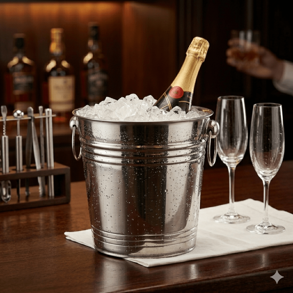 HIELERA Acero Inoxidable Con Asas 16 Cm2