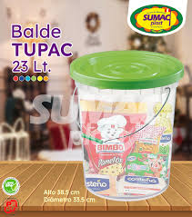 BALDE PLASTICO MOD.TUPAC COLOR Y TRANSPARENTE  - SUMAC1