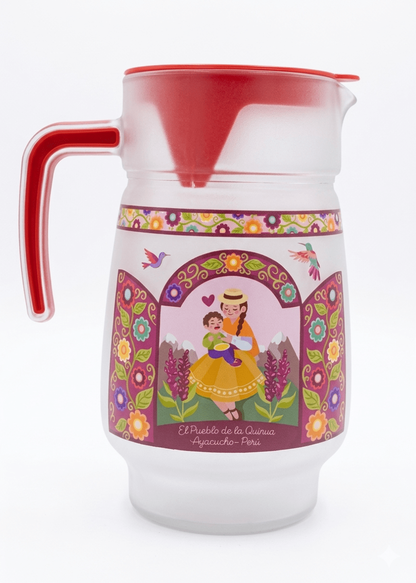 JARRA De Vidrio Pavonada Diseño Peruano FELIZ DIA MAMA4