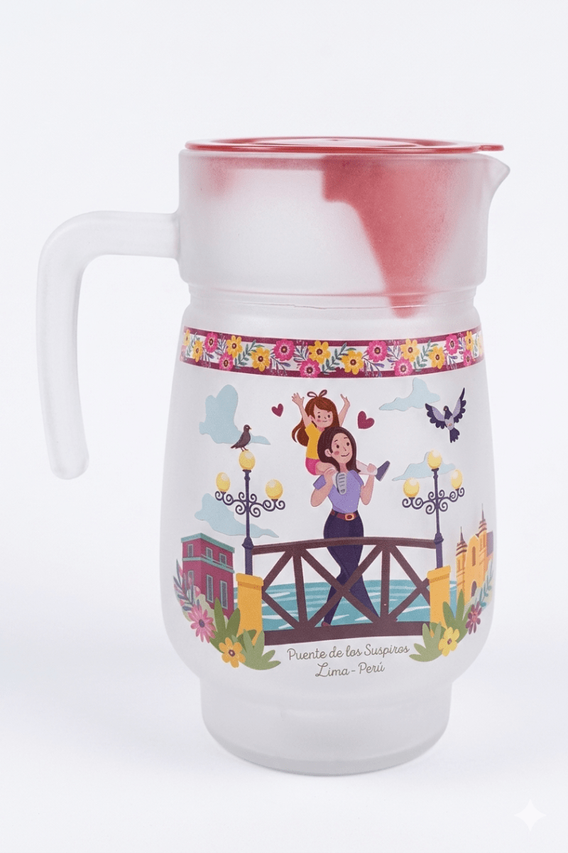JARRA De Vidrio Pavonada Diseño Peruano FELIZ DIA MAMA5