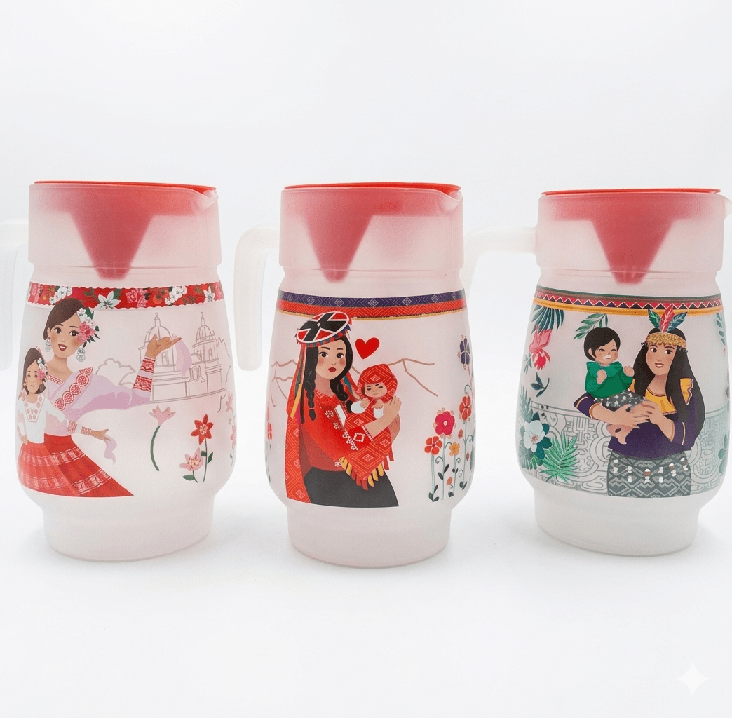 JARRA De Vidrio Pavonada Diseño Peruano FELIZ DIA MAMA6