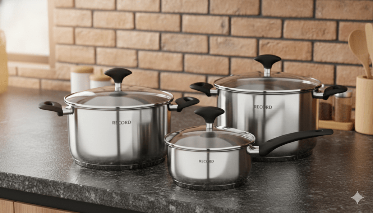 JGO de OLLAS acero INOX. GIA PLUS 22+26+sarten gia 22 - RECORD2