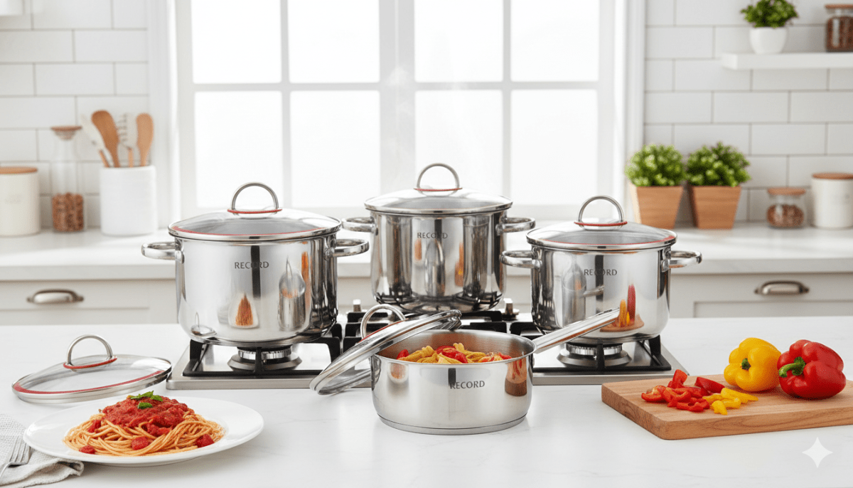 JGO De OLLAS Acero Inoxidable MAYA Tapa Acero2